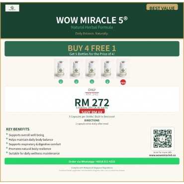WOW MIRACLE 5 PACKAGE - BUY 4 FREE 1